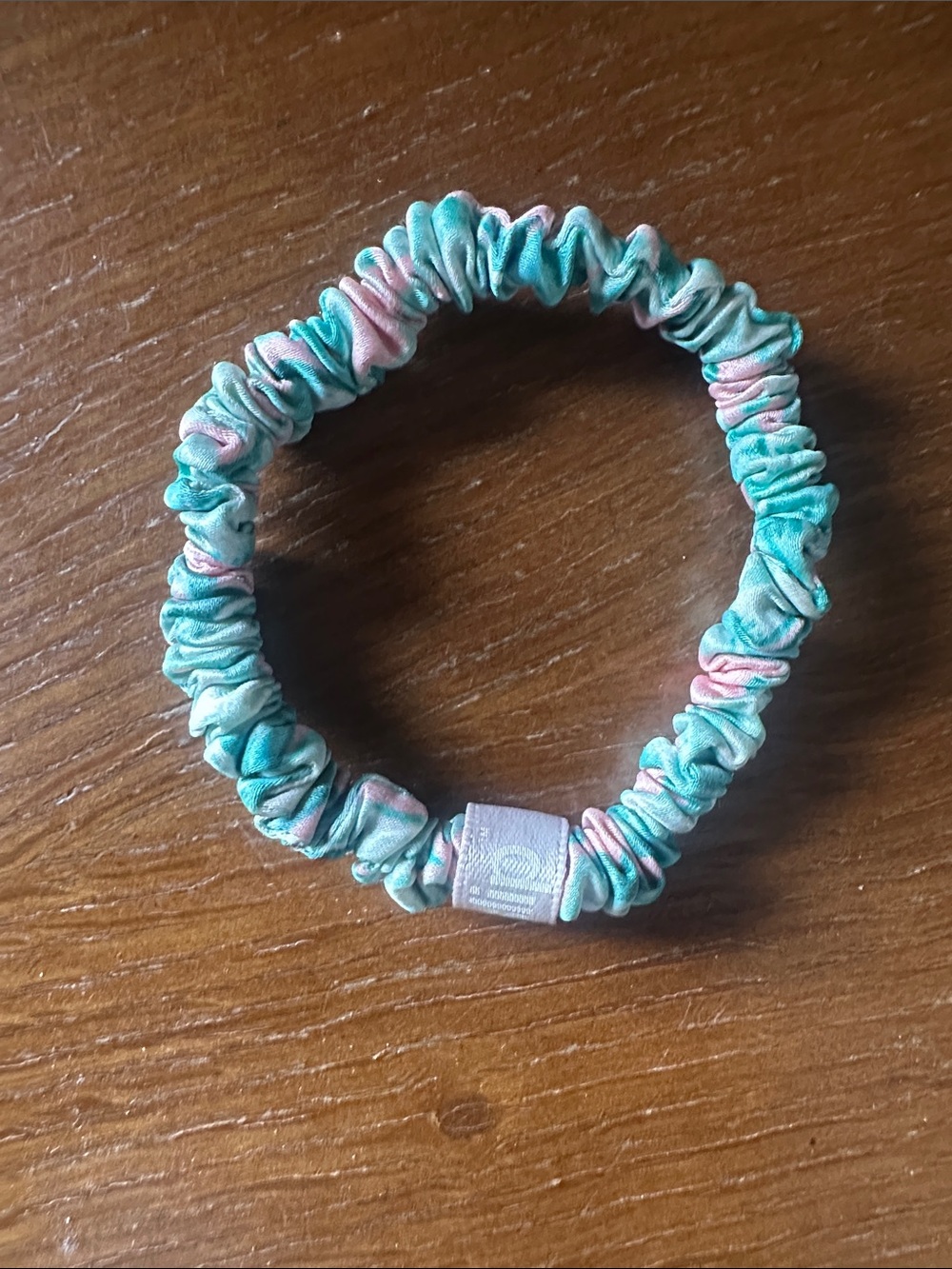 Slip silk Hair Tie - Teal & Pink